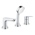 Grohe 2511700A BauEdge Three-Hole Bath & Shower Combination